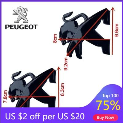 Горячая автомобильная наклейка 2026 года для Peugeot 307 107 207 407 408 308 206 406 507 508 1008 5008 3008 Металлический передний значок автомобиля Задний значок багажника