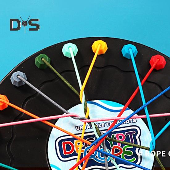 1 набор для детей, игра по распутыванию веревок, настольная игра с узлами из скрученной веревки, логическое мышление, интерактивная обучающая красочная эластичная веревка, распутывающая игрушку