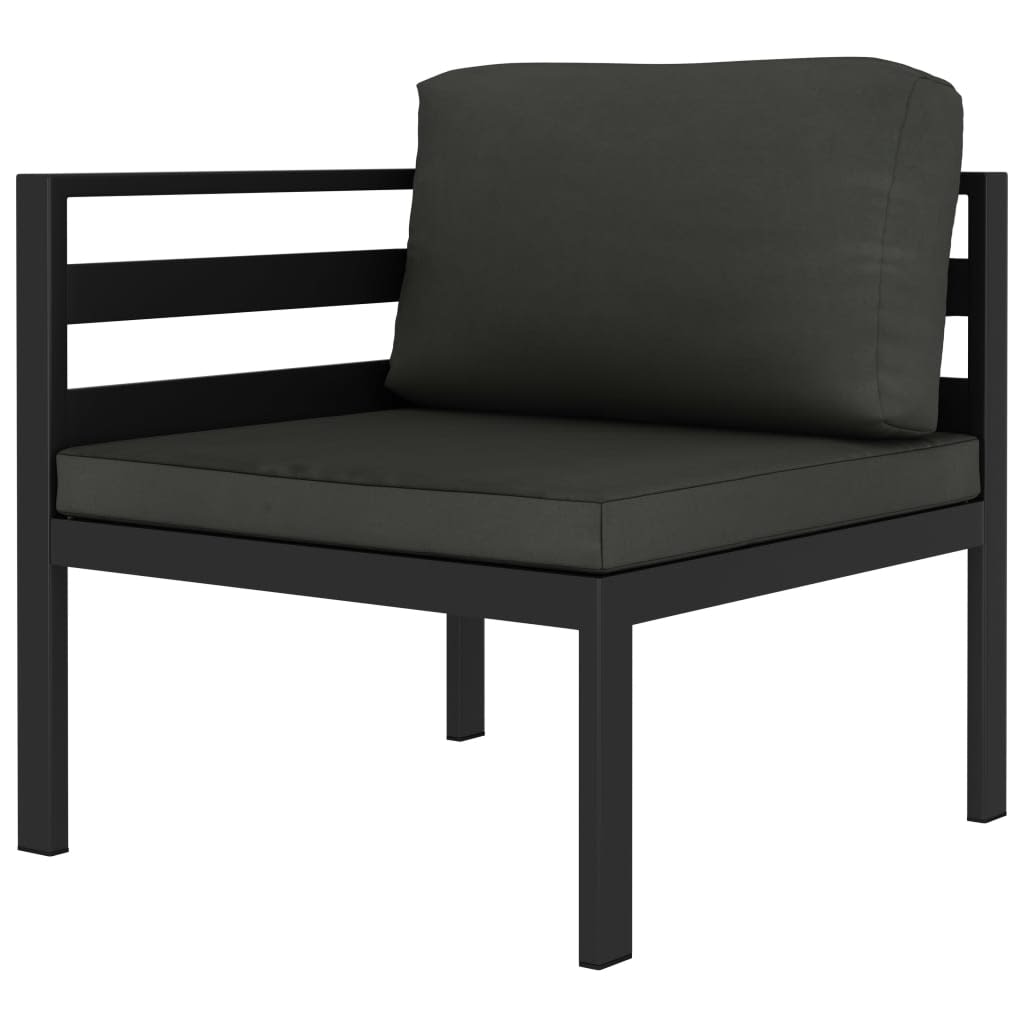 7 Piece Garden Lounge Set with Cushions Aluminum Anthracite