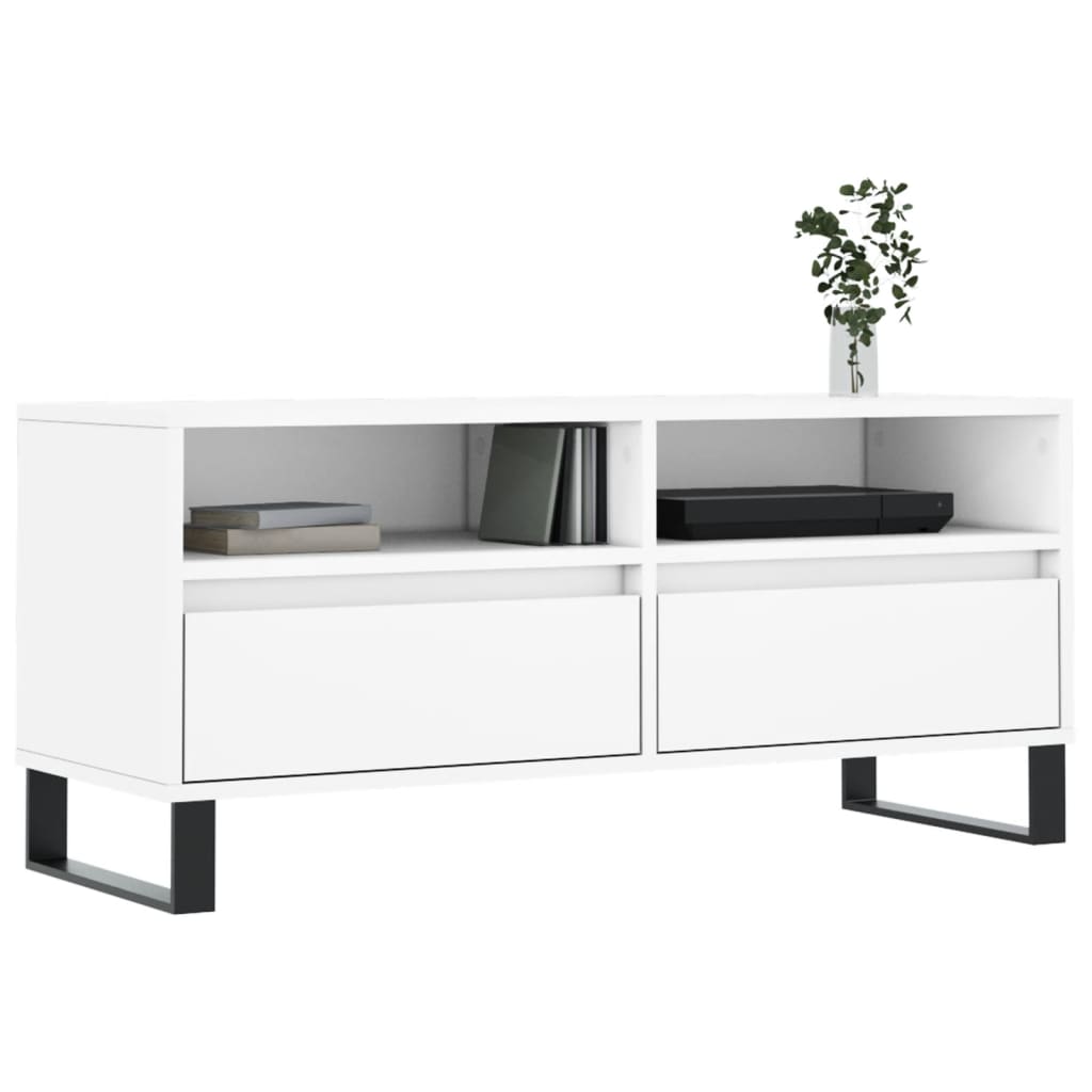 TV Cabinet White 100 x 34.5 x 44.5 cm Engineered Wood