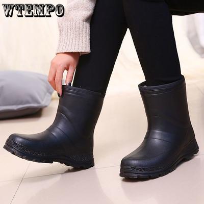 Плюс бархатные зимние сапоги, нескользящие, теплые и водонепроницаемые зимние сапоги, резиновые резиновые сапоги из ЭВА, легкие, нескользящие.