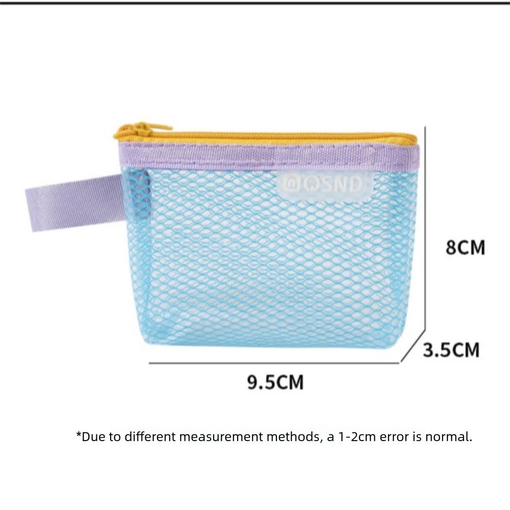 Transparent Zipper Pouches Red Envelope Travel Portable Bag Durable Mesh Storage Bags  Travel Use