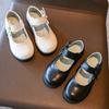 Girls School Shoes Black Matte Trendy Kids Flat Shoes Simple Bows 2025 Brand New Children Leather Shoes Soft Sole Non-slip