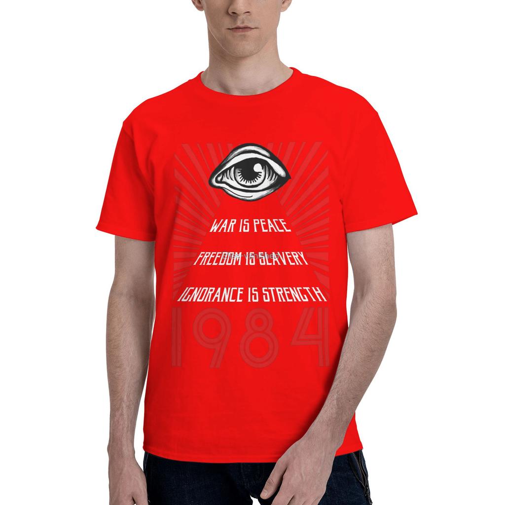 1984 George Orwell Big Brother Printed TShirt Couple Y2K Fun Cotton T Shirts Summer Round Neck Leisure Tees Oversized Tops