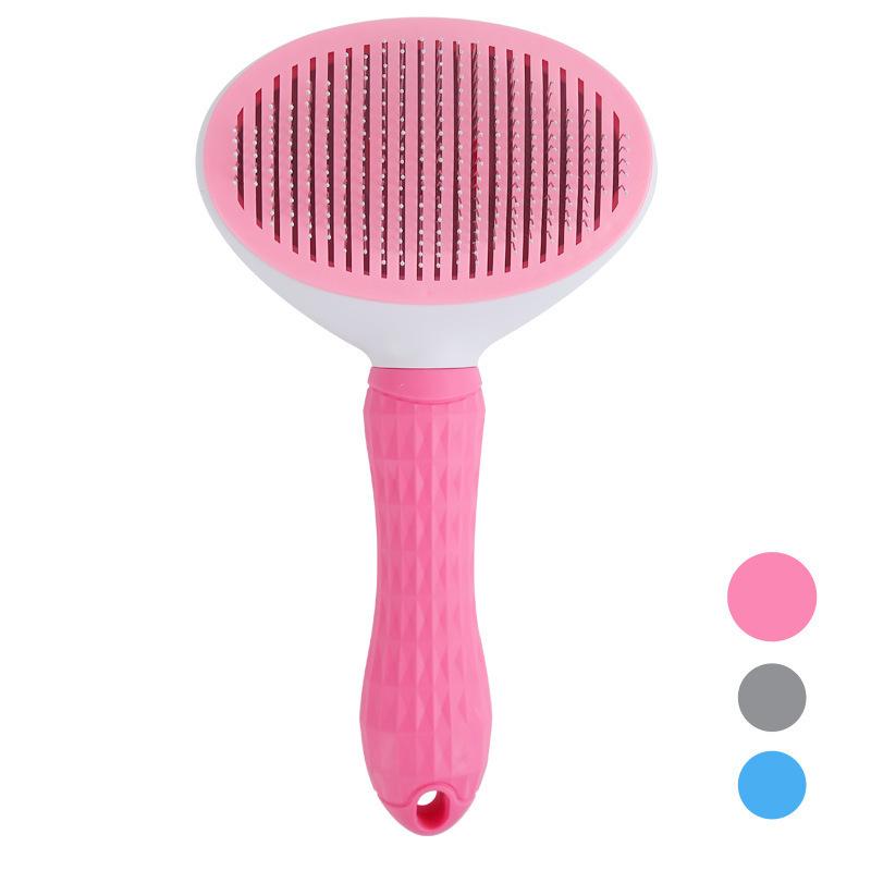 Pet Comb Cleaning Supplies Brush One-click Hair Removal Beauty Dog Comb Stainless Steel Hair Removal Self-cleaning Hair Removal Comb
