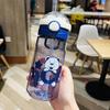 1Pcs Juice Milk Children Drinkware with Lid Straw Sticker Tumbler Cup Portable Water Bottle  Kids