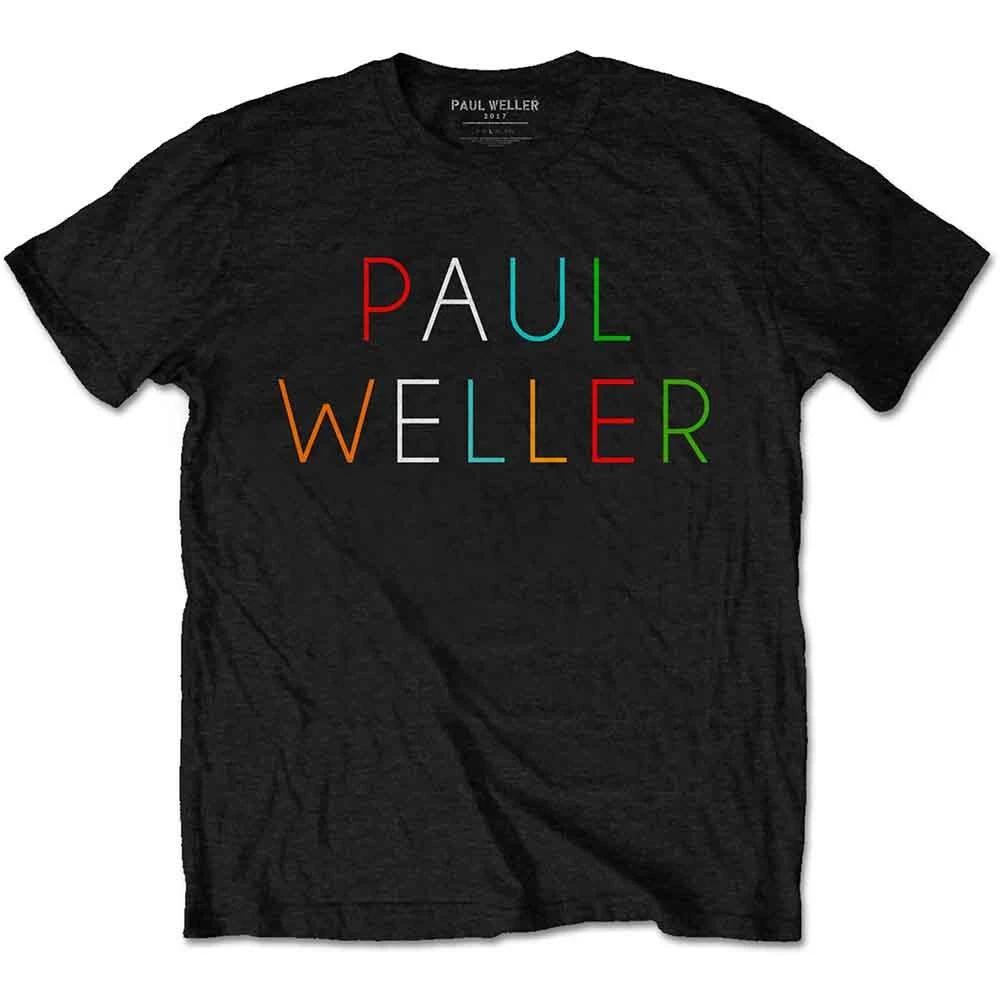 Paul Weller Multicolour Logo T-Shirt Black New
