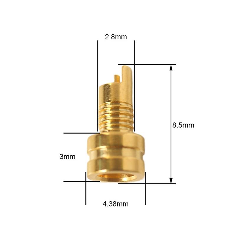 1/2Pcs Universal Pin Socket Female Socket Mmcx Pure Copper Gold Plated Built-In Hreaded Nut Holder Headphone Plug