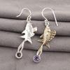 Round Iolite Gemstone Sterling Silver Unique Drop Mother Gift Earrings Jewelry EE-148-5