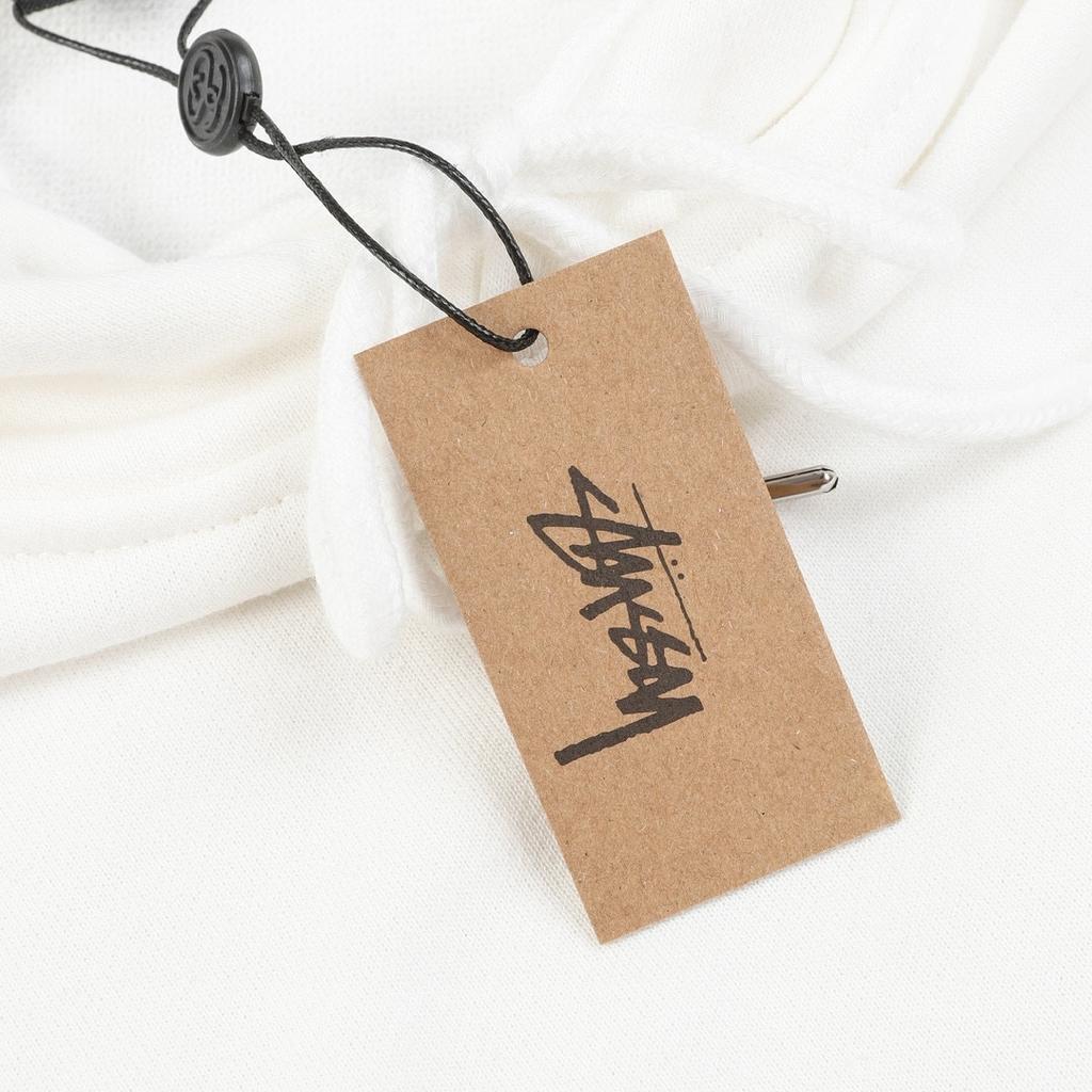 Stussy 2025 Новая весна и осень свободная толстовка большого размера с тонким фасоном черного цвета с принтом 8 скульптурных ангелов из хлопка с капюшоном для пары