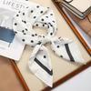 Trendy Square Silk Scarf Double Sides Black White Head Handkerchief 70*70cm Handbag Wraps Hair Scarf Female