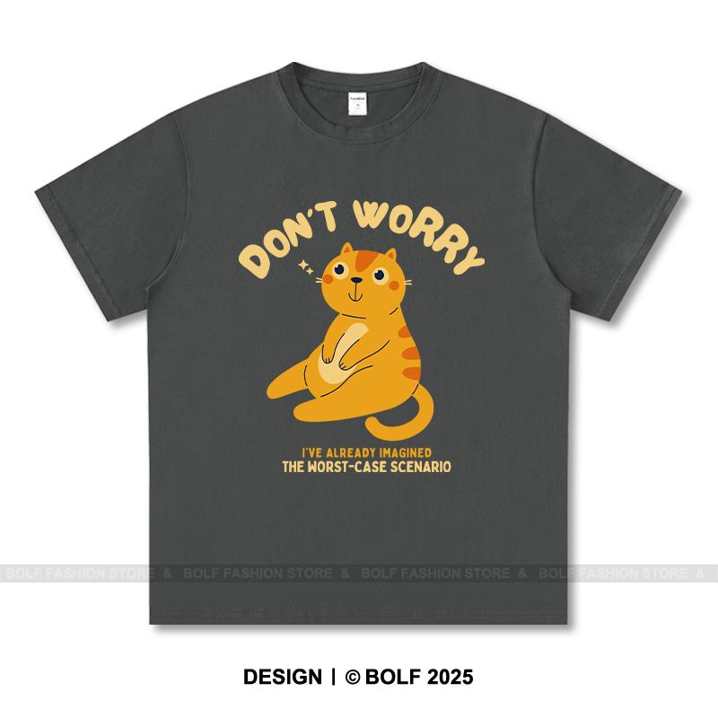 Женская футболка с принтом «Don't Worry» из 100% хлопка, свободные футболки с принтом «Chill», мужские летние топы, позитивная уличная одежда