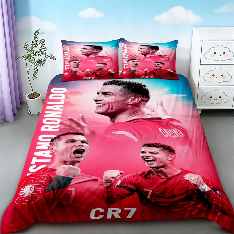 Подростковый пододеяльник CR7 Футбольный комплект постельного белья с Криштиану Роналду для комфортного и дышащего декора спальни Подарки