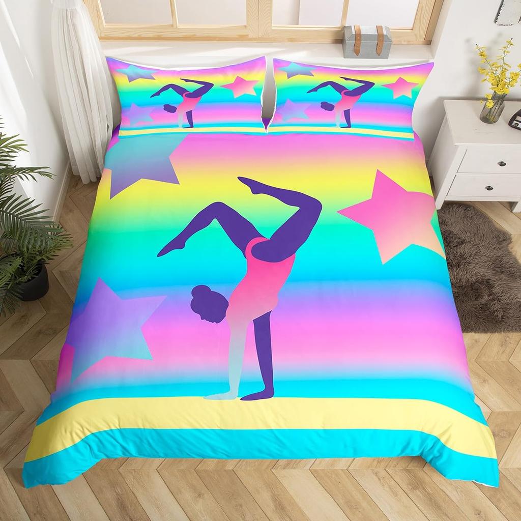 Комплект постельного белья для гимнастики размера Queen для детей, одеяло для сна, комплект пододеяльников для мальчиков, девочек, подростков, камуфляжный камуфляжный пододеяльник на спортивную тематику