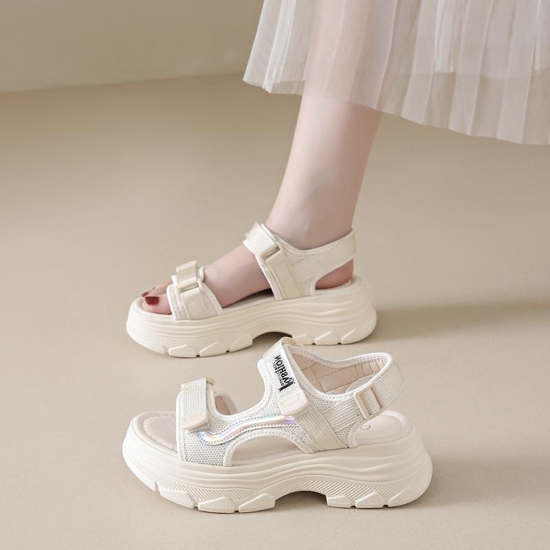 Fashion CRLAYDK Women's Sports Sandals Comfort Platform Ladies Adjustable Strap Shoes Open Toe Walking Casual Beach Dressy Slippers