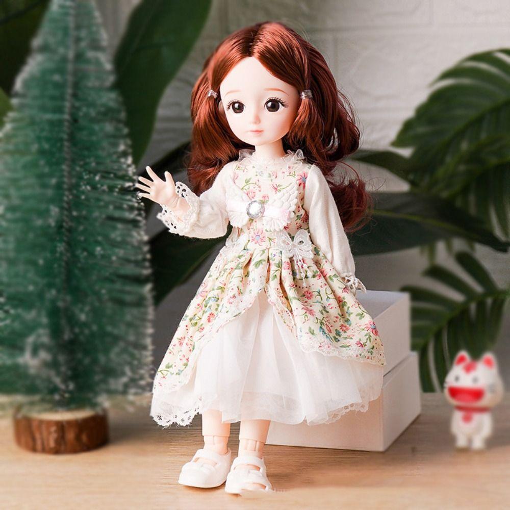 Привлекательные глаза 30 см BJD кукла с одеждой длинные волосы принцесса макияж шарнирная кукла малыш