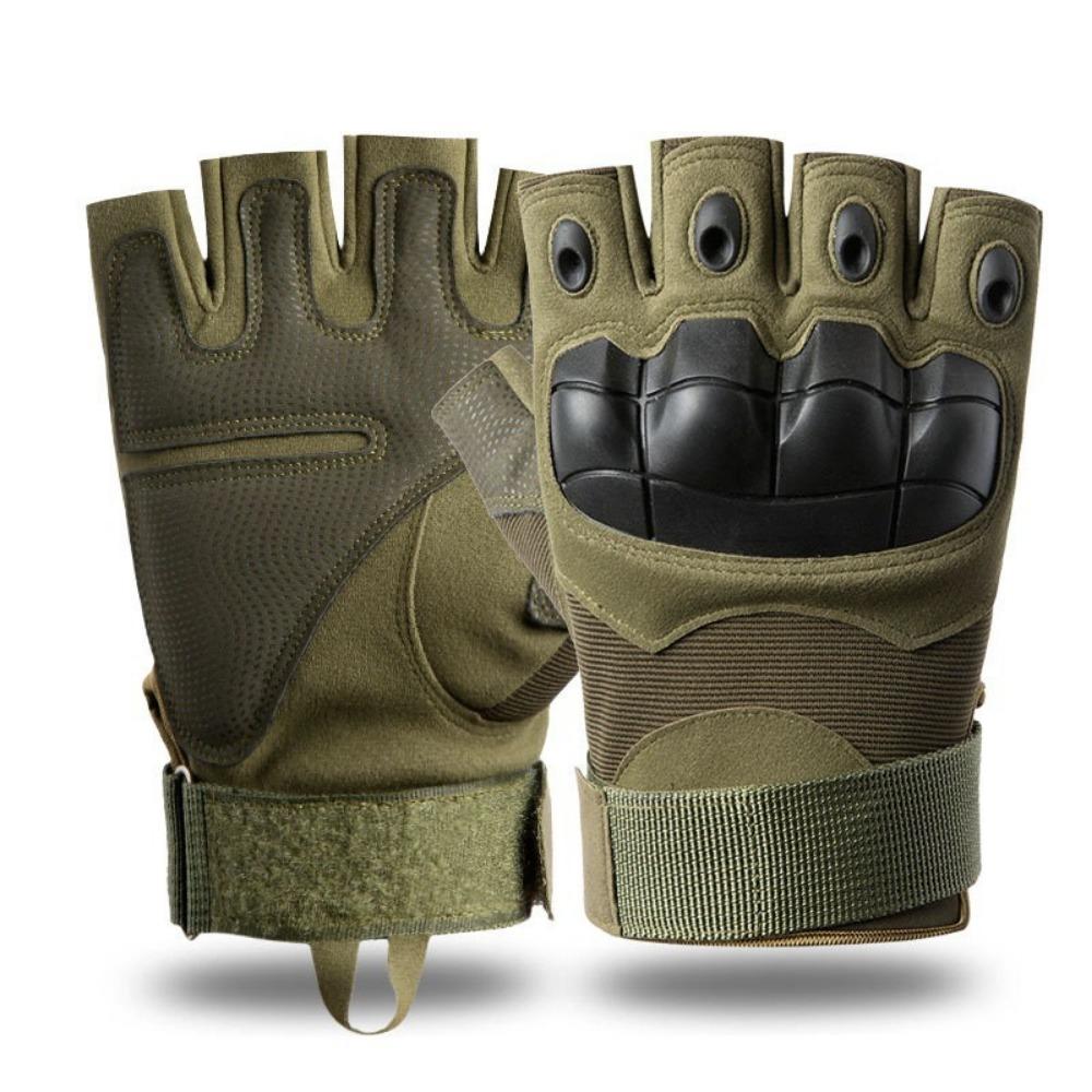 Tactical Gloves Black British Outdoor Riding Military Fans Anti-Cut Field Performance Sports Fitness Hard Shell Half Finger Gloves