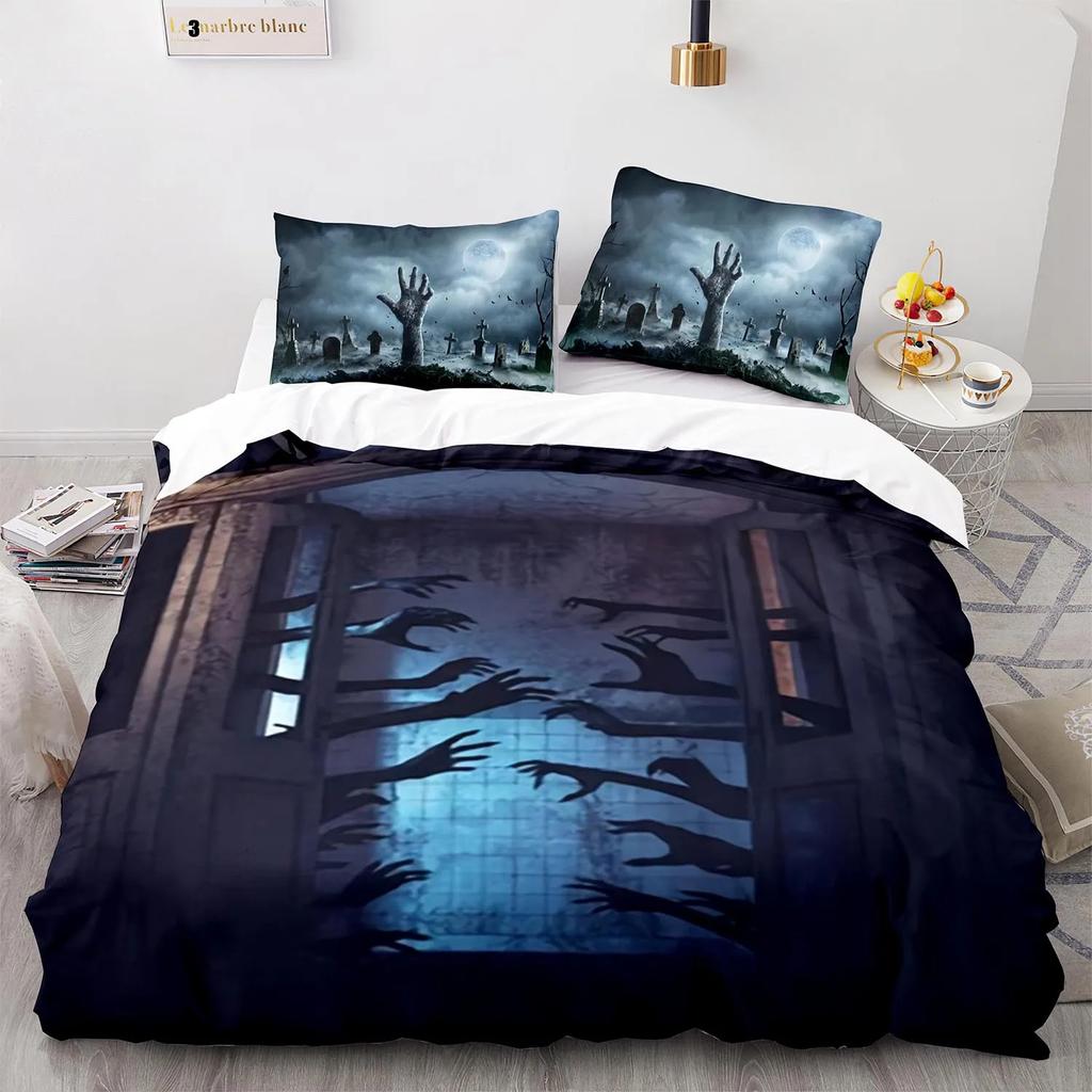 Комплект постельного белья The Living Dead Single Twin Full Queen King Size Zombie Bed Set Aldult Kid Bedroom Duvetcover Sets 3D Anime 016
