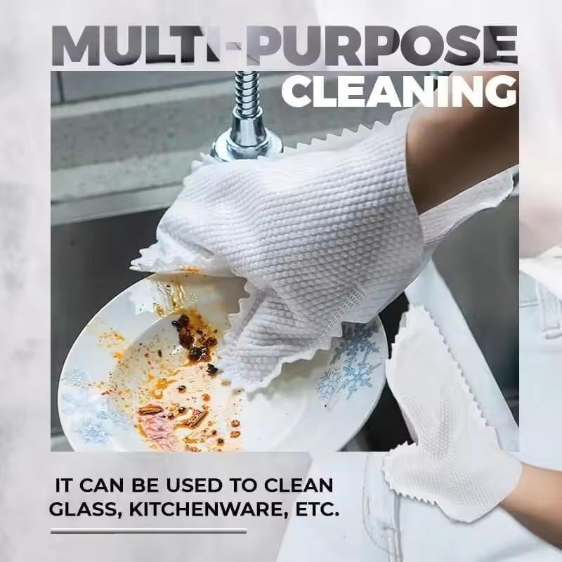 10/30pcs Non-woven Dust Cleaning Gloves Reusable Fish Scale Cleaning Duster Gloves Household Kitchen Cleaning Tool
