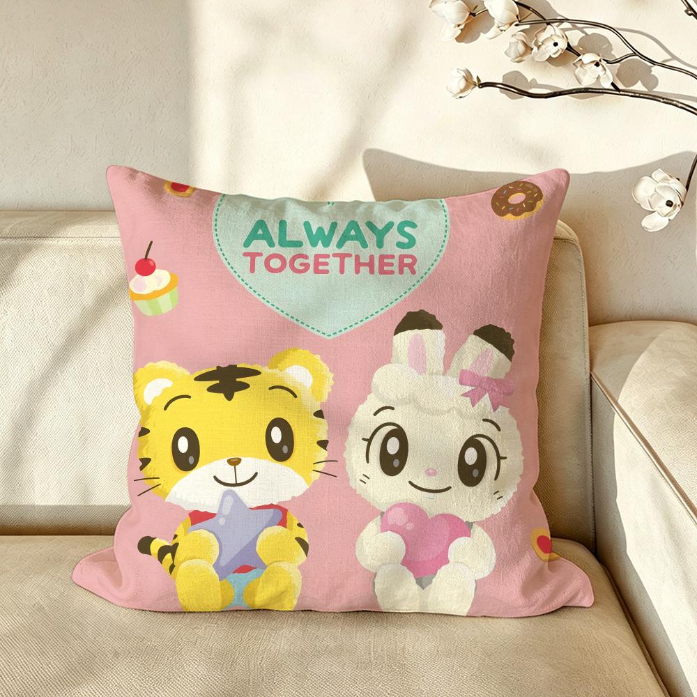 Character SShimajiro Cushion Cover Pillow Case Antidustmite Pillowcase Silky Short Plush Sofa Cushion Cover hot