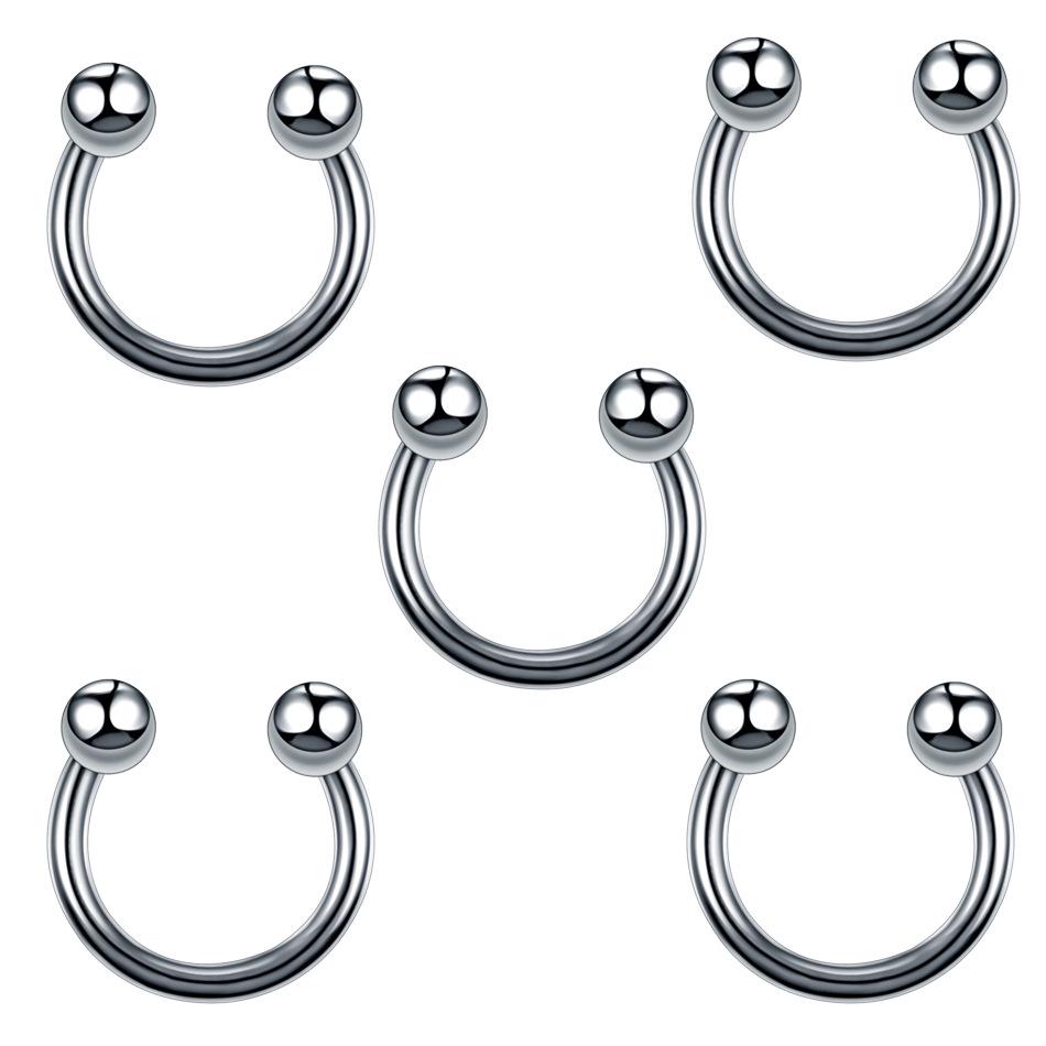60-Piece Stainless Steel Lip, Stud, and Nose Ring Set – Popular European & American Piercing Jewelry Accessories