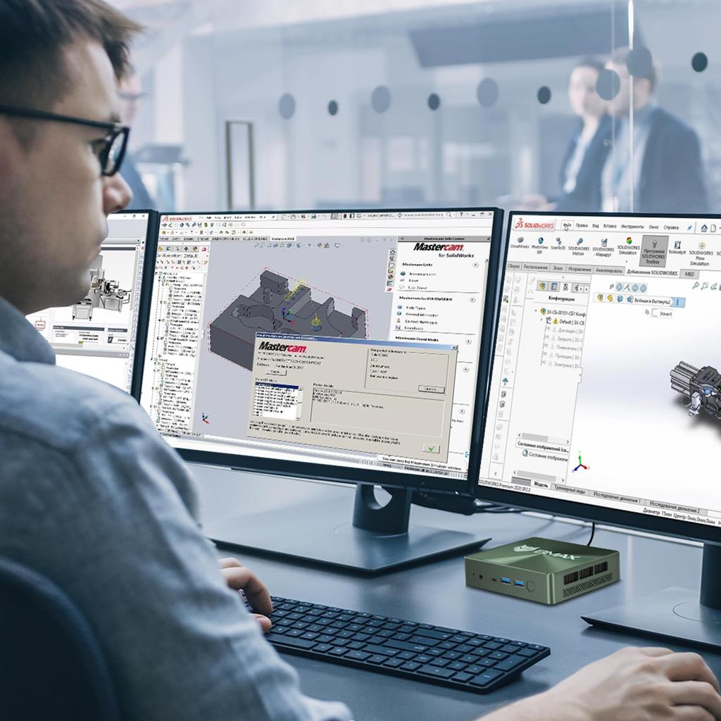 BMAX Mini 16 ГБ 1 ТБ NVMe Intel Core Windows 11 до 4 8 Мощный Расширенный 4K Тройной Дисплей Одновременный HDMI x USB x PC, DDR4, SSD, i7-1060NG7, Pro,