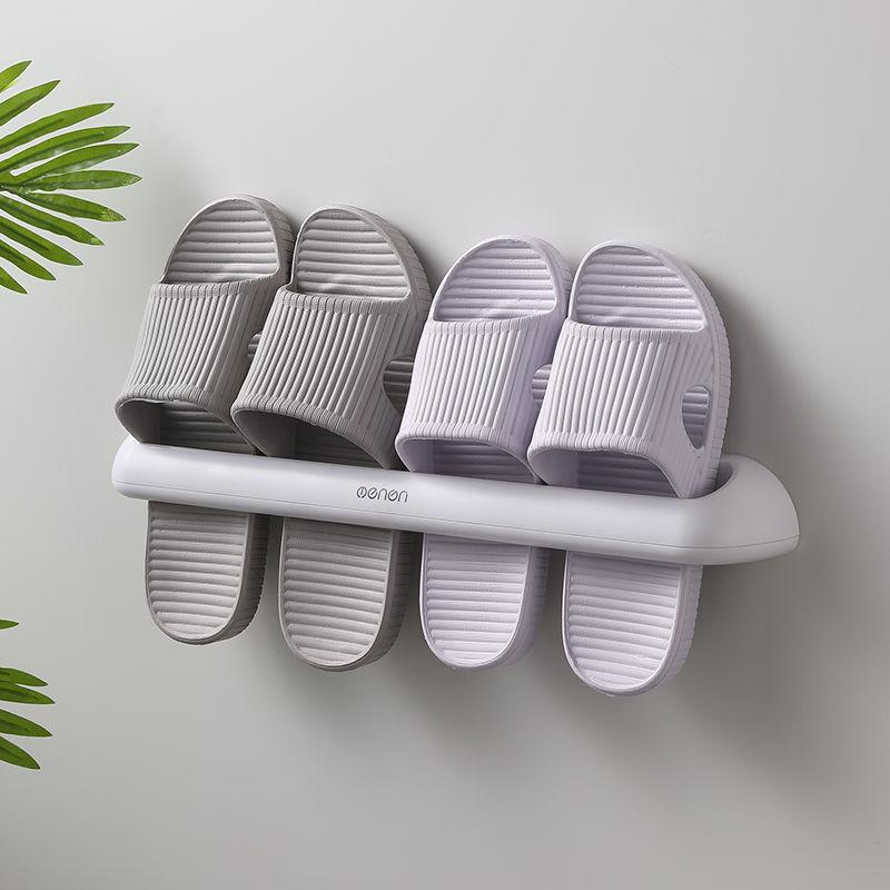 Storage Bathroom Shoes Hanger Hanging Shoes Organizer Wallmounted Plastic Shoe Storage Rack Slippers Rack Towel Shelf Organizer