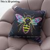 Neon Cyber Bee Print Square Pillow Covers Pattern Cushion Cover Suitable For Sofa Bedroom Car Pillow Cover