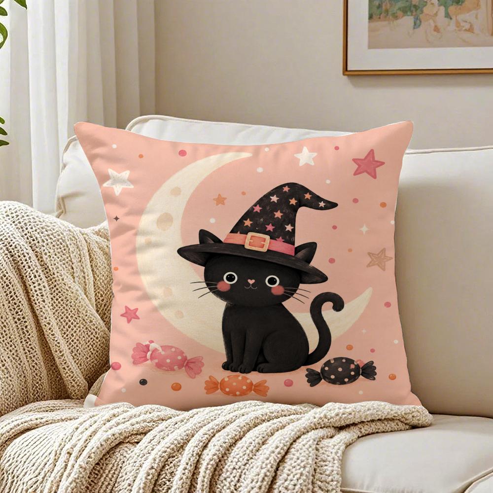 Color Life Halloween Cushion Cover Breathable Organic Short Plush Cushion Covers Machine Washable WrinkleResistant Soft Durable
