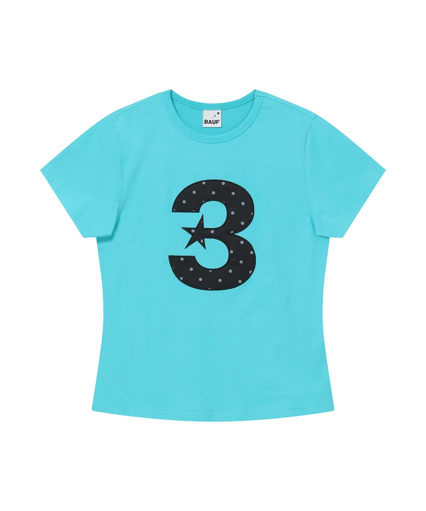 BAUF 3 Logo Dot Slim Fit T-Shirt [Mint Blue]