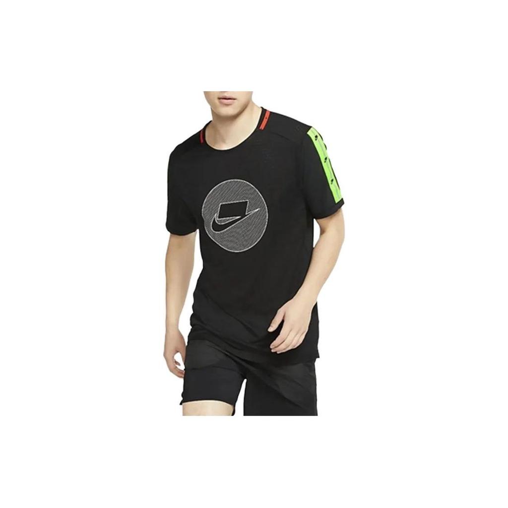 Nike Футболка с круглым вырезом и логотипом, мужские топы, черный цвет BV5599-010