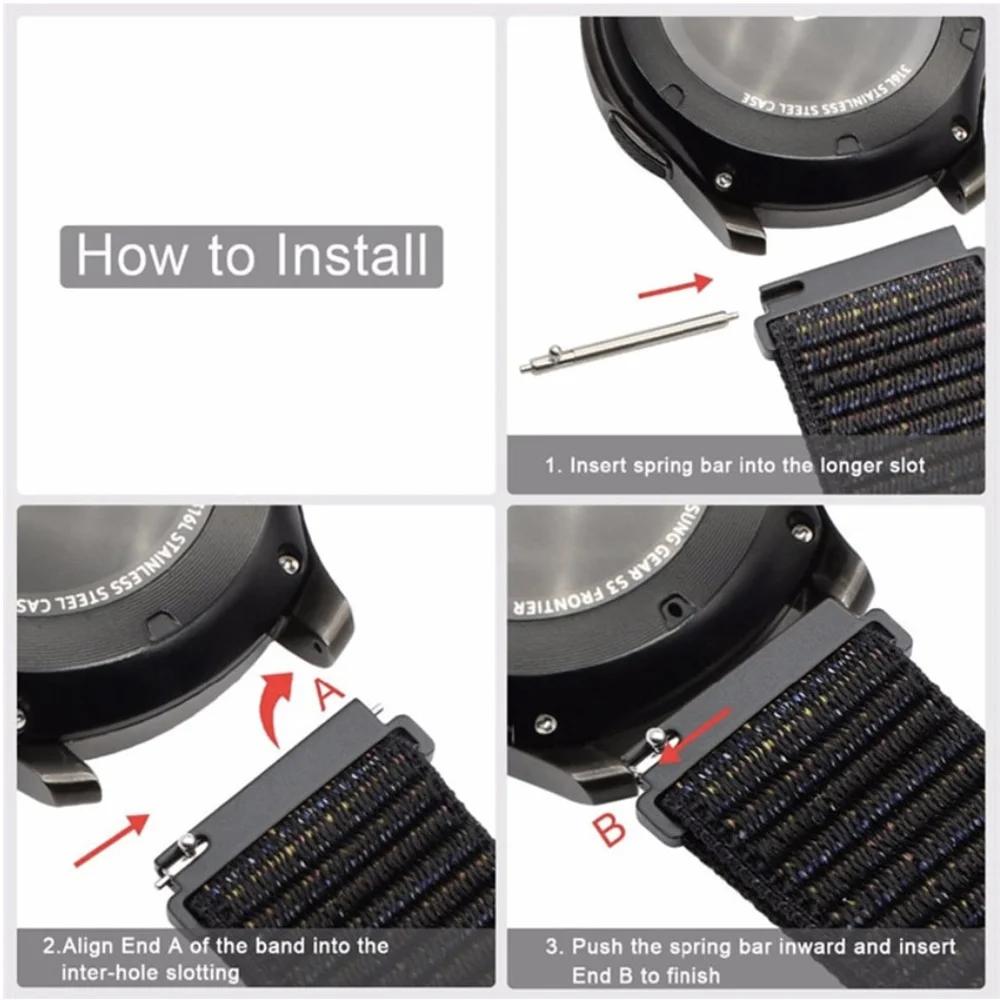 Nylon Loop For Samsung Galaxy Watch 6 5 Pro/4/classic/gear S3 Frontier/active Sport Bracelet Huawei Watch Gt2 3 22mm 20mm Strap