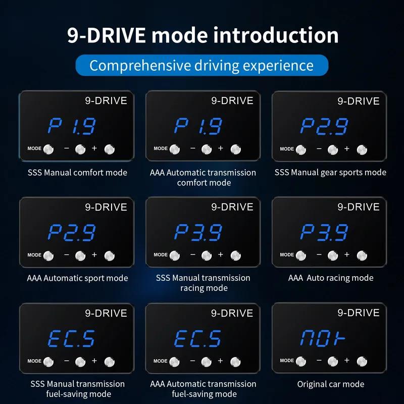 New Plug Play Car Throttle Response Controller Tuning Parts Accessory 9 Drive 5 Modes Digital Racing Accelerator Potent Booster