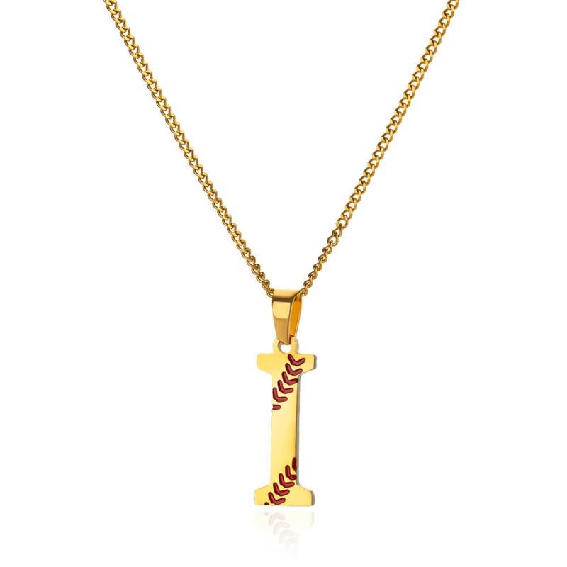 Новый дизайн изысканные бейсбольные инициалы - ожерелье с буквой, цепочка из нержавеющей стали, английская подвеска