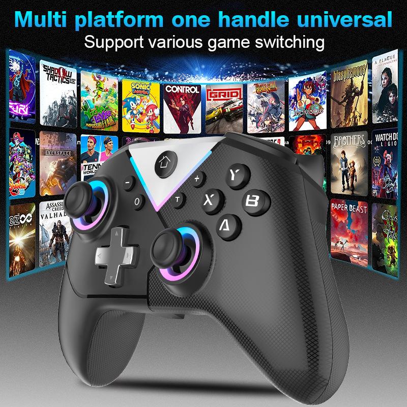 617 Wireless Pc Gaming Controller, With Rgb Led Light Compatible For Nintendo Switch/Mobile Phone/Android Gamepad Joystick