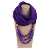 Elegant Chiffon Scarf Necklace with Double Layer Pearl Beads – Classic Women’s Fashion Accessory for Everyday & Formal Wear