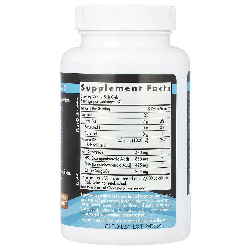 Ultimate Omega®-D3, Sports, 60 Softgels