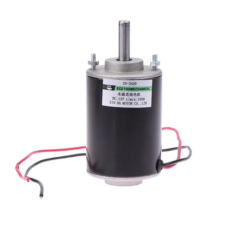 30W 12V-3500Rpm / 24V-7000Rpm 3420 Dc High Speed Motor Speed Adjustable Cw Ccw Threaded Shaft Motor Miniature Dc Small Motor
