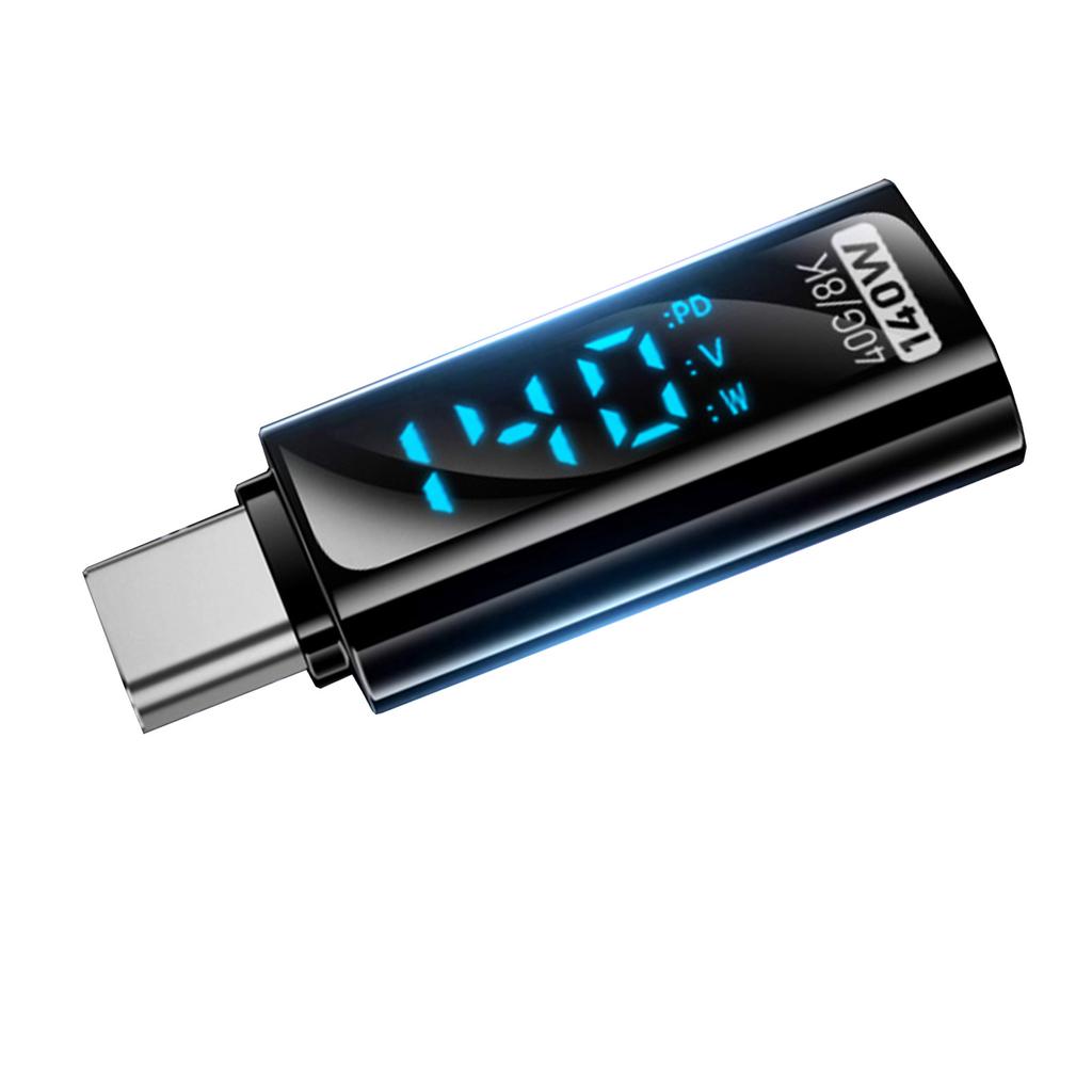 Адаптер-удлинитель USB C с LED-дисплеем, быстрая зарядка 140 Вт, передача данных 40 Гбит/с, поддержка для смартфонов, планшетов, ноутбуков
