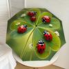 1pc ladybugs clover Automatic Open/Close Umbrella with Windproof, 8-Rib Sturdy Canopy, Durable Ribs, Fashionable Design1131A