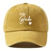 MenS Navy Blue Baseball Cap with Team Bride  Heart Design  Adjustable Polyester Sports Style Perfect for Outdoor Activit