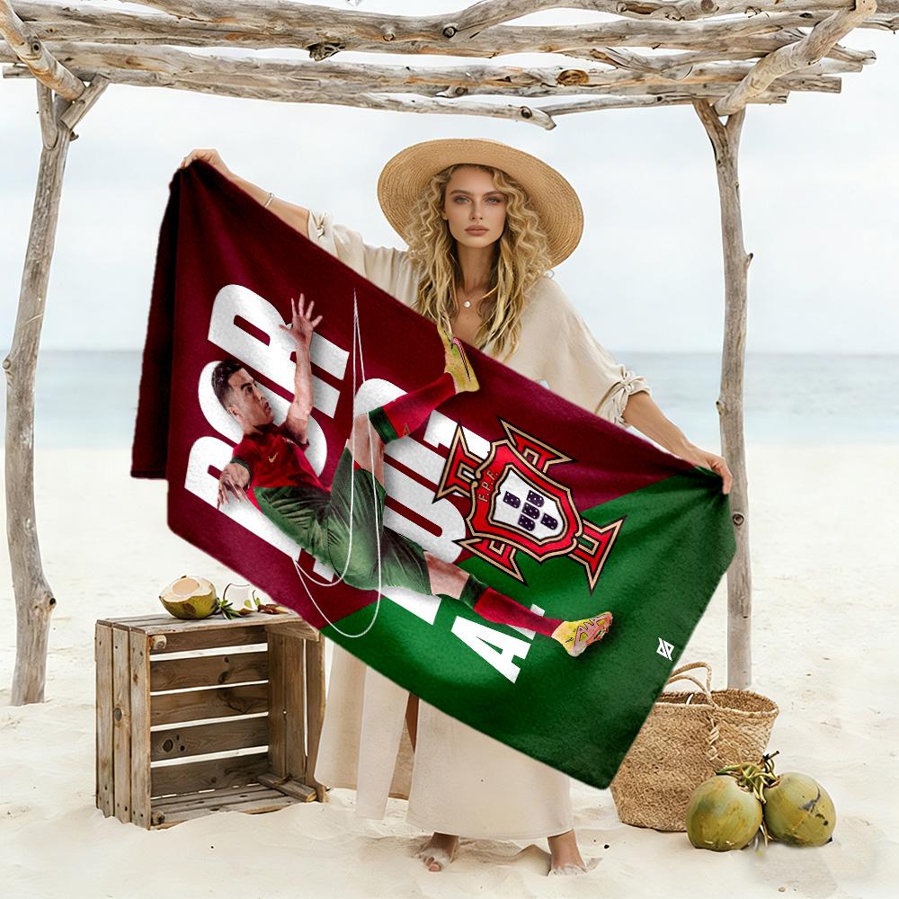 Ronaldo's Soccer Legacy Beach Towel High Absorbency & Quick-Dry Comfortable Lightweight