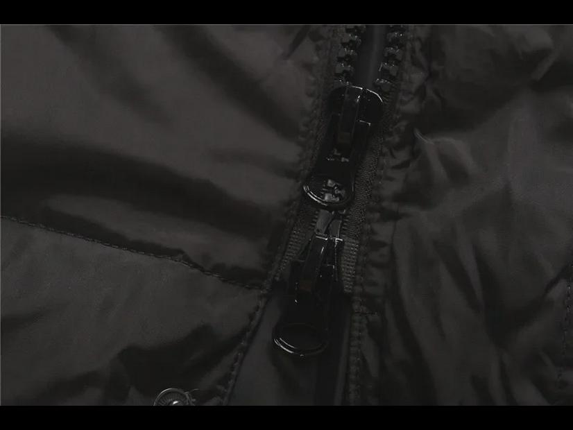 Мужской зимний длинный пуховик свободного покроя со съемным капюшоном и двойной молнией