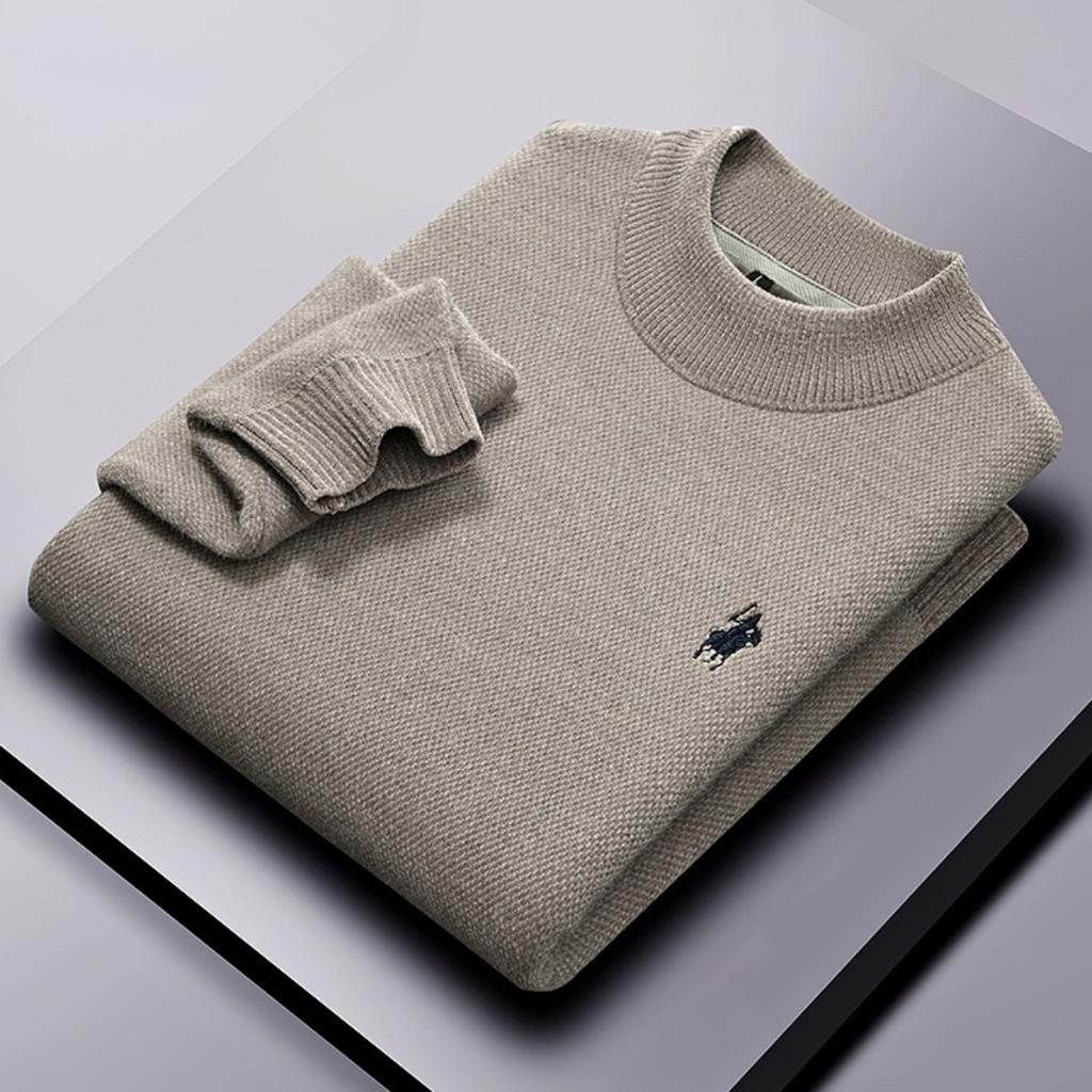 STORN High End Brand Velvet Sweater Men's New Designer Fashion Embroidery Winter Thick Warm Round Neck Knitted Pullover