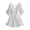 Summer Fashion A- Line Embroidered Seaside Holiday Beach Dress