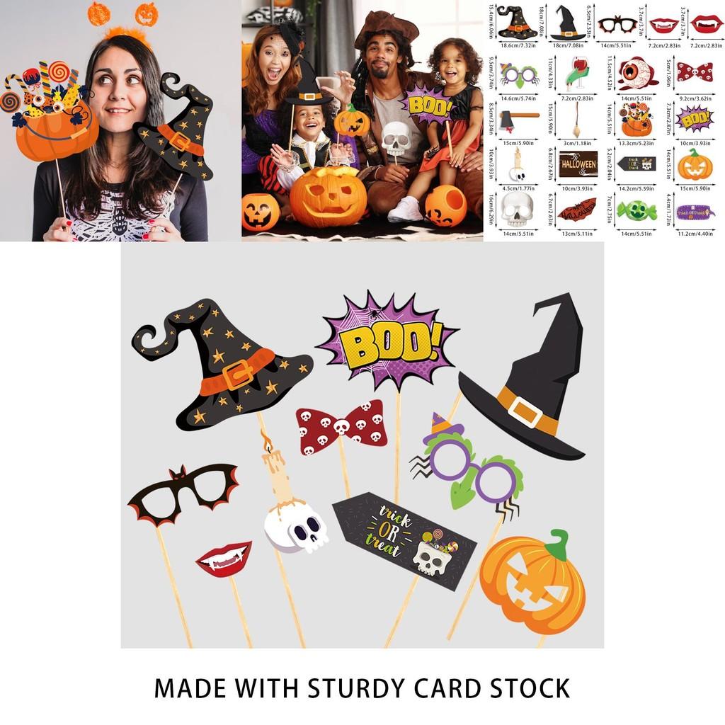 Фотоаксессуары для Хэллоуинской вечеринки с бумажным реквизитом для украшения места проведения и забавных фотографий