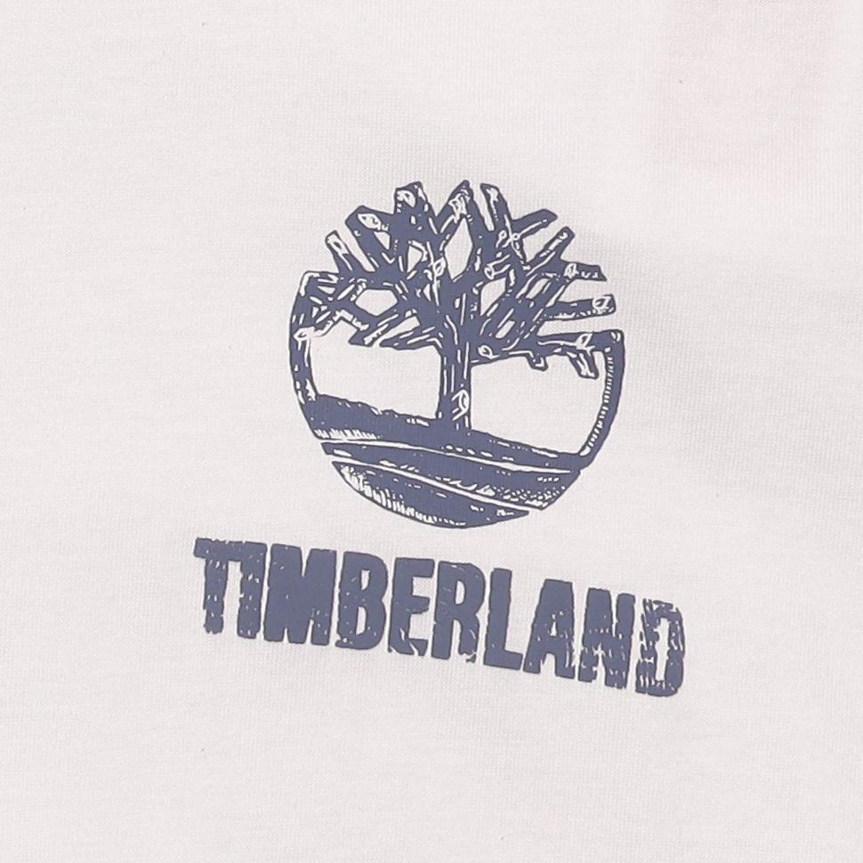 Timberland Футболка унисекс с круглым вырезом и принтом букв, повседневная, с коротким рукавом, белая A42Q5-CR3