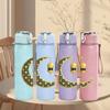 1PC Moon And Star Night Ramadan Art Print 750ml Color Plastic Sports Water Bottle Leakproof Flip Straw Lid Suitable for Sports Office Home Use