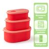 3 шт. силиконовый ланч-бокс с крышками, герметичный бенто-бокс, многоразовые контейнеры для хранения продуктов, штабелируемые контейнеры для приготовления пищи для пикника на открытом воздухе