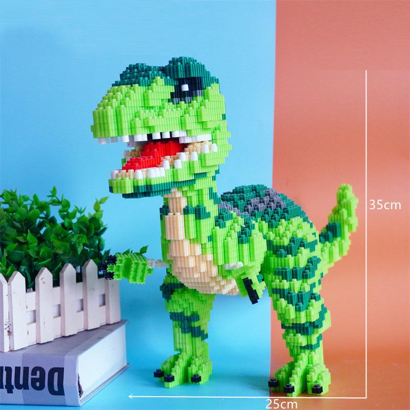 Новый мультяшный мини-динозавр Bearbrick Игрушки Сборные своими руками Компактный конструктор Микро-кирпичики Рождественский Подарок на День Рождения